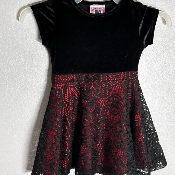 Dream girl Black/Red Holiday toddler girl Dress Size 3T - Picture 2 of 7